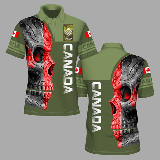 Personalized Canada Solider/ Veteran Camo With Name And Rank POLO 3D Printed - 1673308803