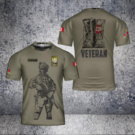 Personalized Canada Solider/ Veteran Camo With Name And Rank T-Shirt 3D Printed - 1677628801