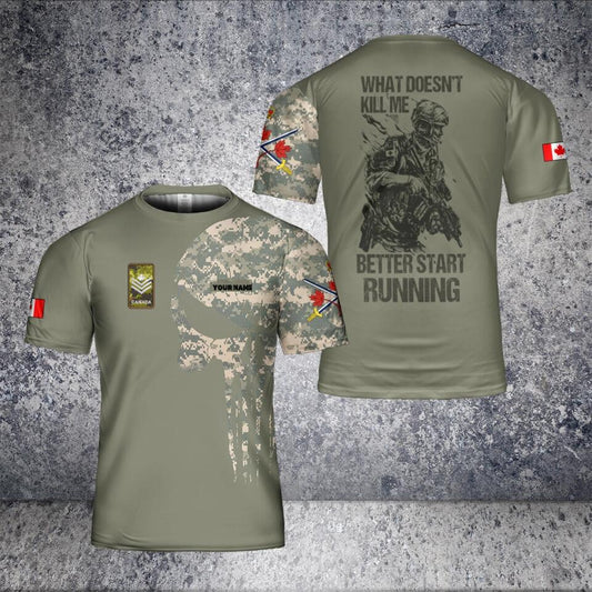 Personalized Canada Solider/ Veteran Camo With Name And Rank T-Shirt 3D Printed - 16776288