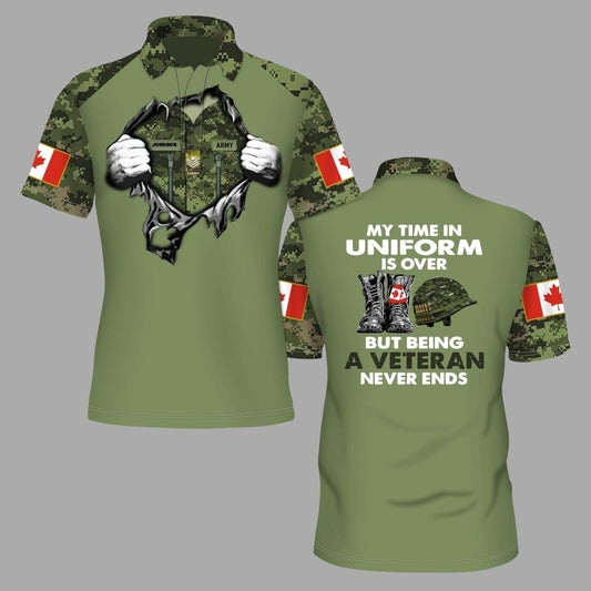 Personalized Canada Solider/ Veteran Camo With Name And Rank POLO 3D Printed - 1673308806