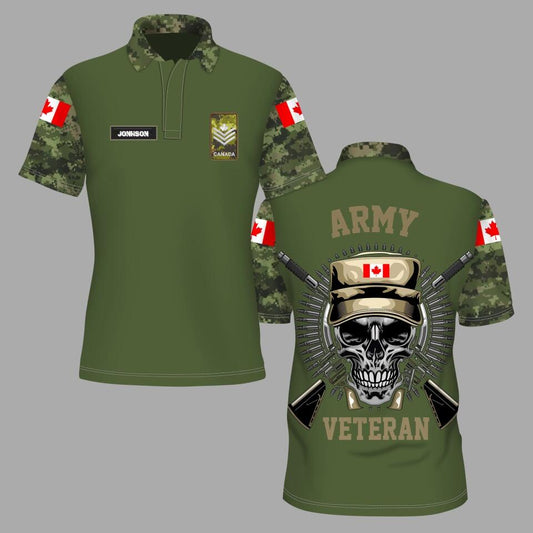 Personalized Canada Solider/ Veteran Camo With Name And Rank POLO 3D Printed - 1673308807