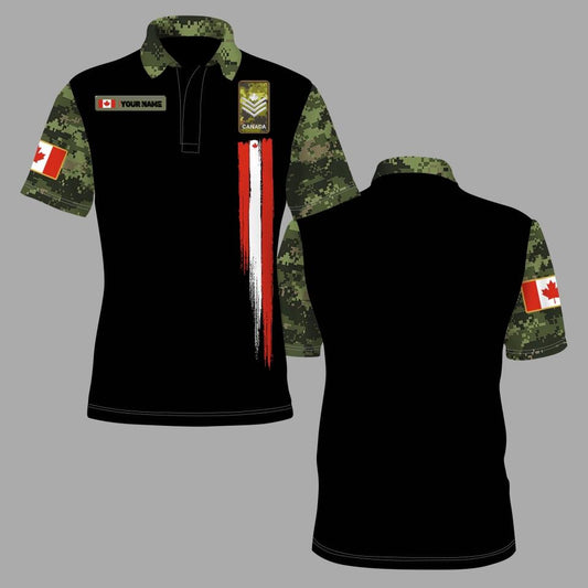 Personalized Canada Solider/ Veteran Camo With Name And Rank POLO 3D Printed - 1674864001