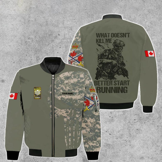 Personalized Canadian Solider/ Veteran Camo With Name And Rank Bomber Jacket 3D Printed - 16776288