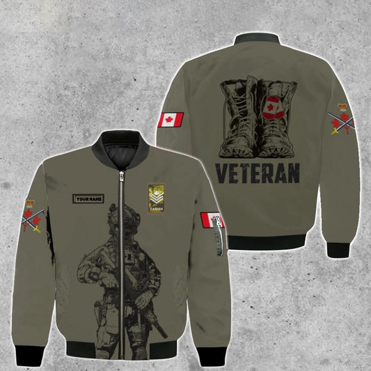 Personalized Canadian Solider/ Veteran Camo With Name And Rank Bomber Jacket 3D Printed - 1677628801