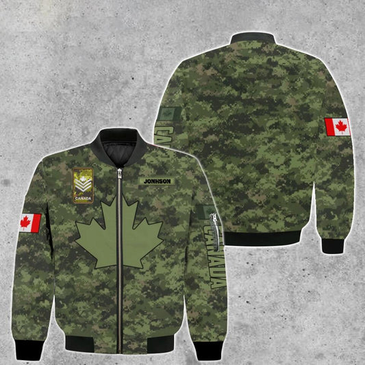 Personalized Canadian Soldier/ Veteran Camo With Name And Rank Bomber Jacket 3D Printed - 1673308802