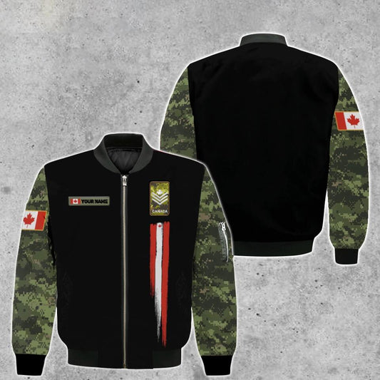 Personalized Canadian Soldier/ Veteran Camo With Name And Rank Bomber Jacket 3D Printed - 1674864001