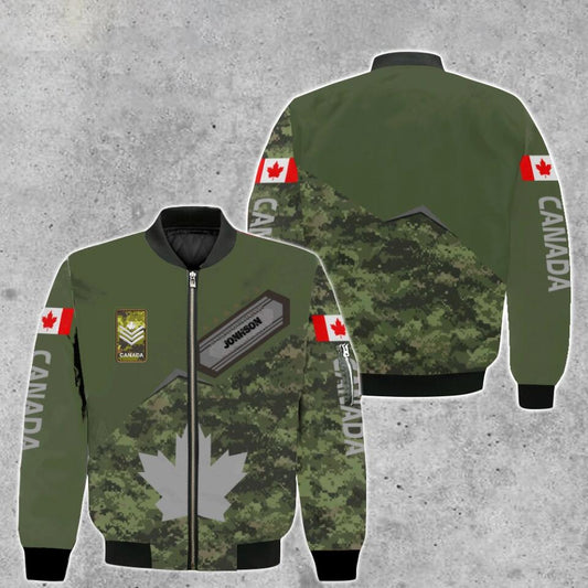 Personalized Canadian Soldier/ Veteran Camo With Name And Rank Bomber Jacket 3D Printed - 1673308804