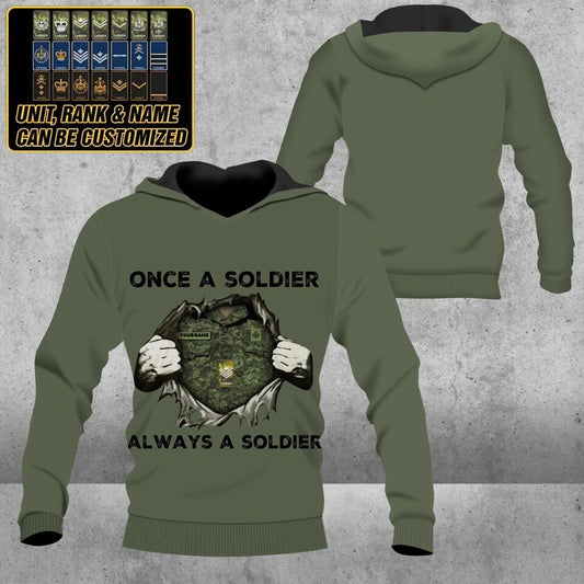 Personalized Canada Solider/ Veteran Camo With Name And Rank Hoodie - Once A Soldier Always A Soldier - 1676246401