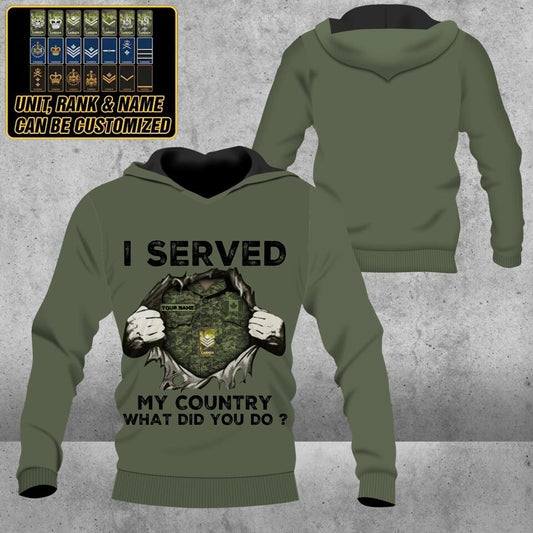 Personalized Canada Solider/ Veteran Camo With Name And Rank Hoodie - I Served My Country - 16762464