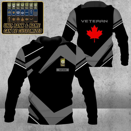 Personalized Canada Solider/ Veteran Camo With Name And Rank Hoodie - 1680220806