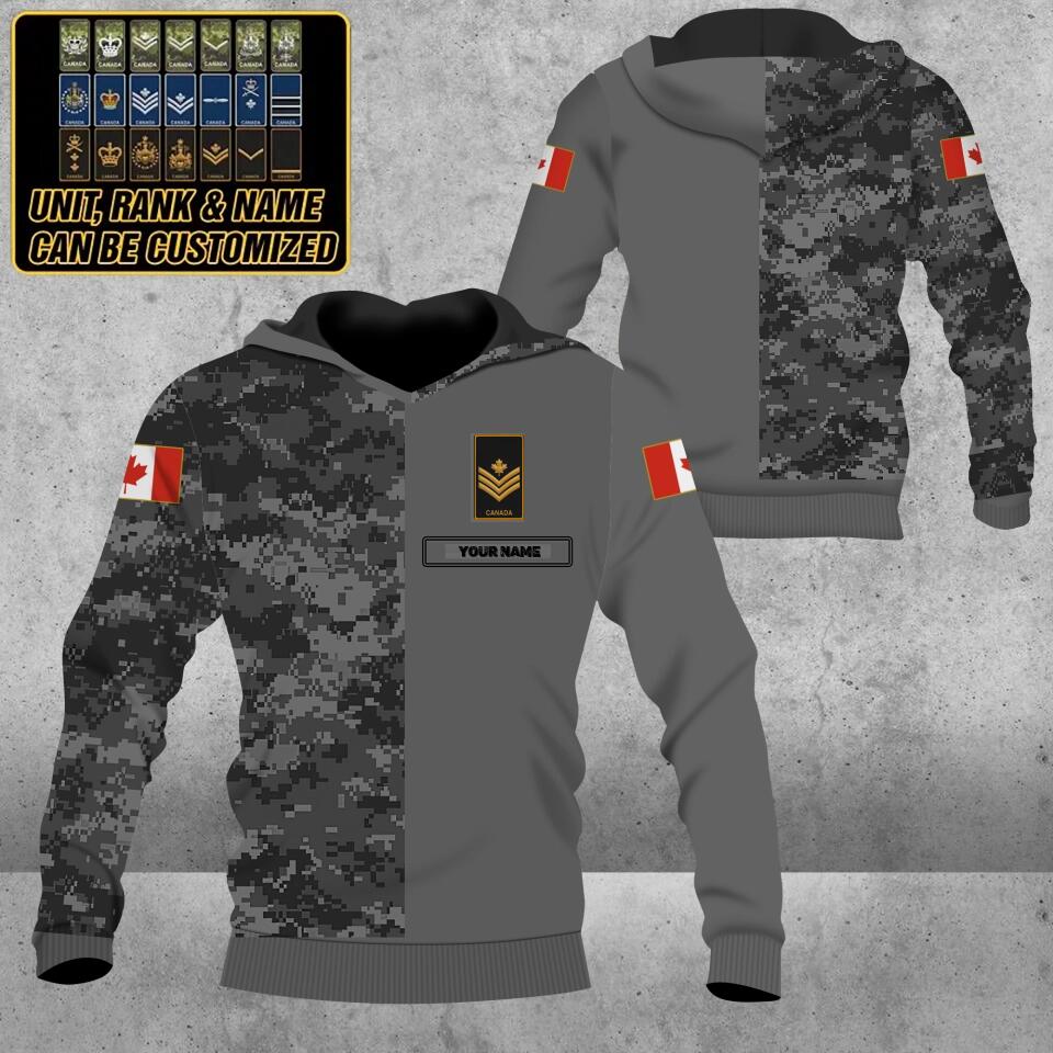 Personalized Canada Solider/ Veteran Camo With Name And Rank Hoodie - 1680220803