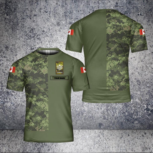 Personalized Canada Solider/ Veteran Camo With Name And Rank T-Shirt 3D Printed - 1680220803