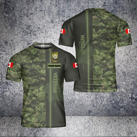 Personalized Canada Solider/ Veteran Camo With Name And Rank T-Shirt 3D Printed - 16802208