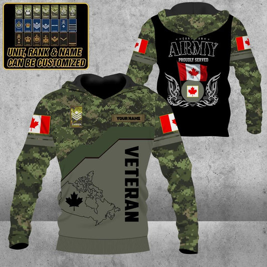 Personalized Canada Solider/ Veteran Camo With Name And Rank Hoodie - 16807392