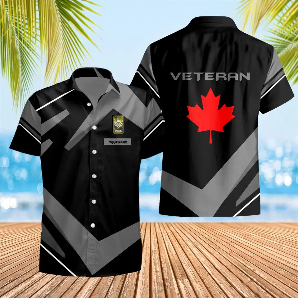 Personalized Canadian Solider/ Veteran Camo With Name And Rank Hawaii Shirt 3D Printed - 1680220806