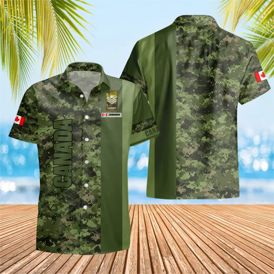 Personalized Canadian Solider/ Veteran Camo With Name And Rank Hawaii Shirt 3D Printed - 16733088