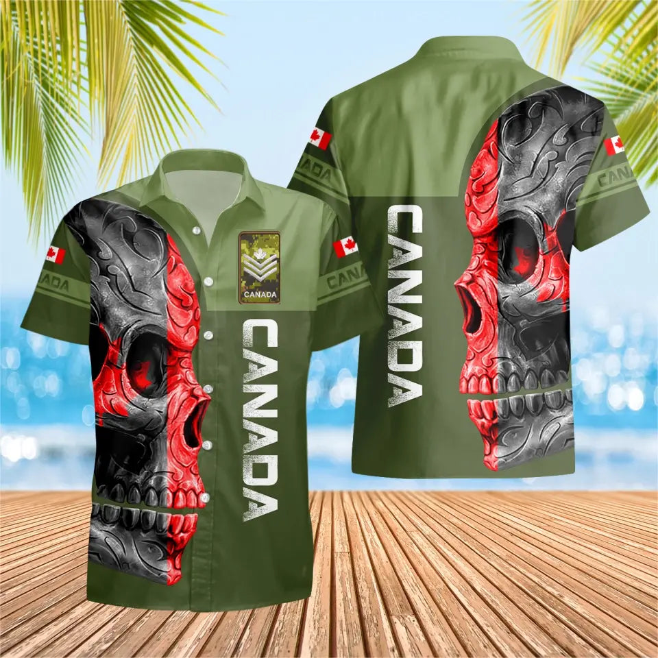 Personalized Canadian Solider/ Veteran Camo With Rank Hawaii Shirt 3D Printed - 1673308803