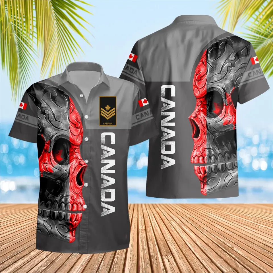 Personalized Canadian Solider/ Veteran Camo With Rank Hawaii Shirt 3D Printed - 1673308803