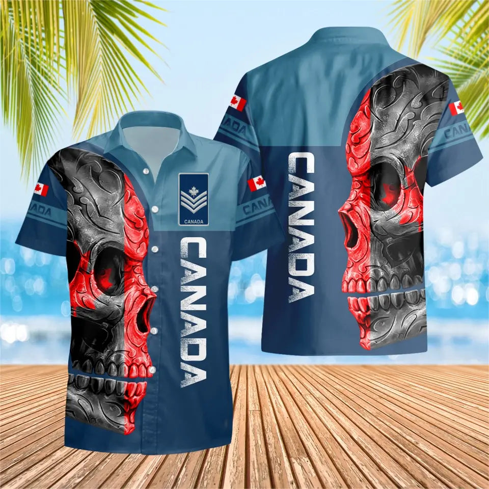 Personalized Canadian Solider/ Veteran Camo With Rank Hawaii Shirt 3D Printed - 1673308803