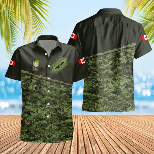 Personalized Canadian Solider/ Veteran Camo With Name And Rank Hawaii Shirt 3D Printed - 1674864002