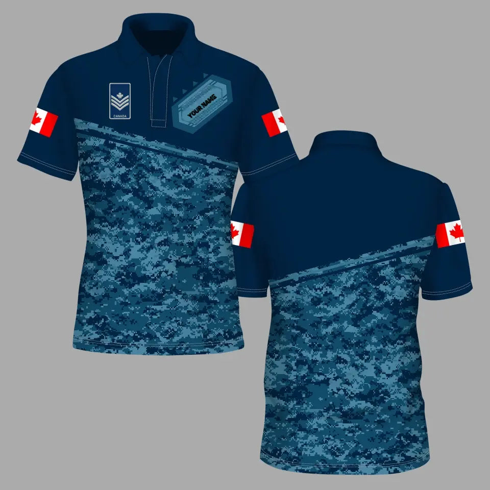 Personalized Canada Solider/ Veteran Camo With Name And Rank POLO 3D Printed - 1674864002