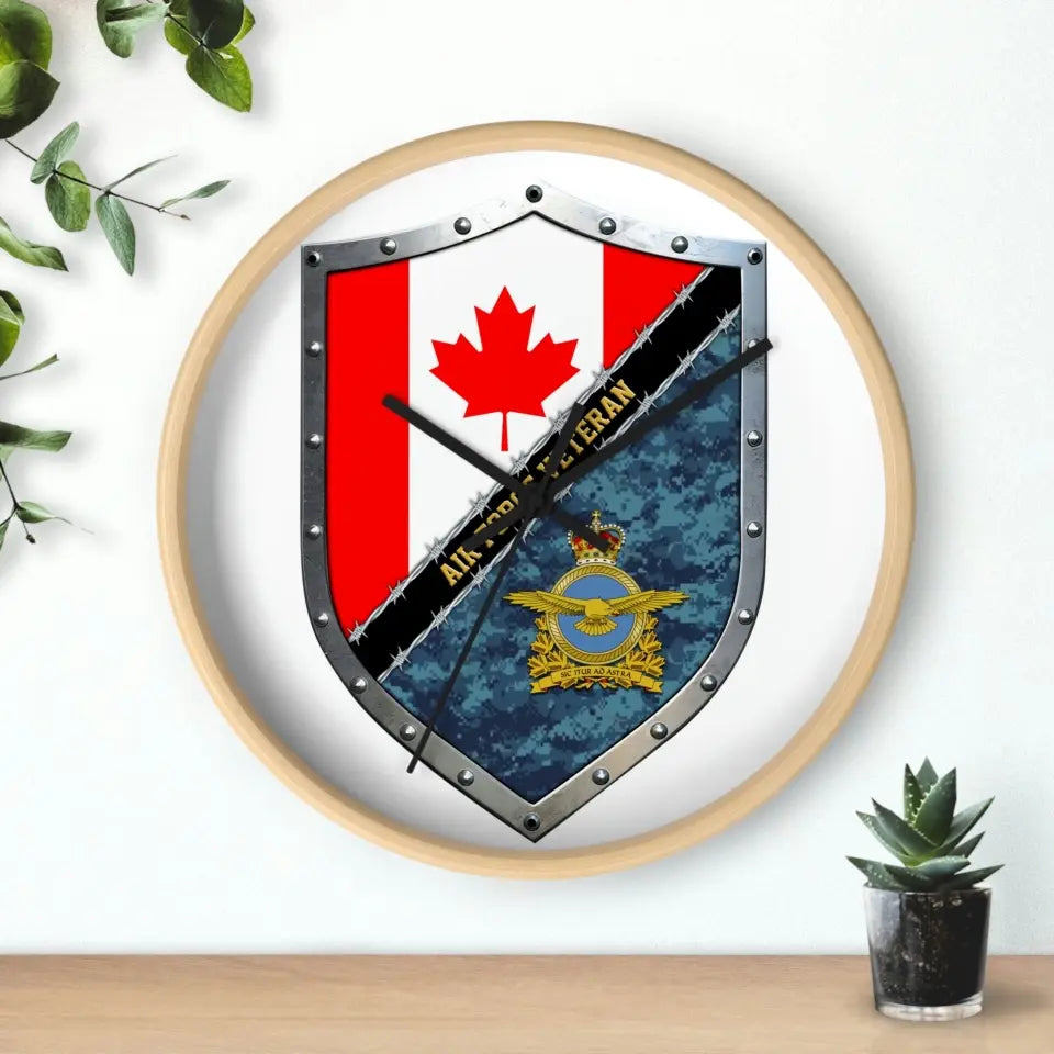 Personalized Rank Canadian Soldier/Veterans Camo Wooden Clock - 16765056