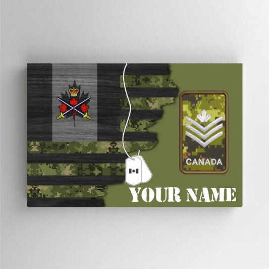 Personalized Canada Solider/ Veteran Camo With Name And Rank Canvas - 16846272