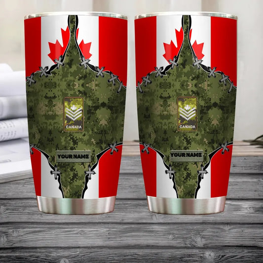 Personalized Canadian Veteran/ Soldier With Rank And Name Camo Tumbler All Over Printed - 16848000 - D04