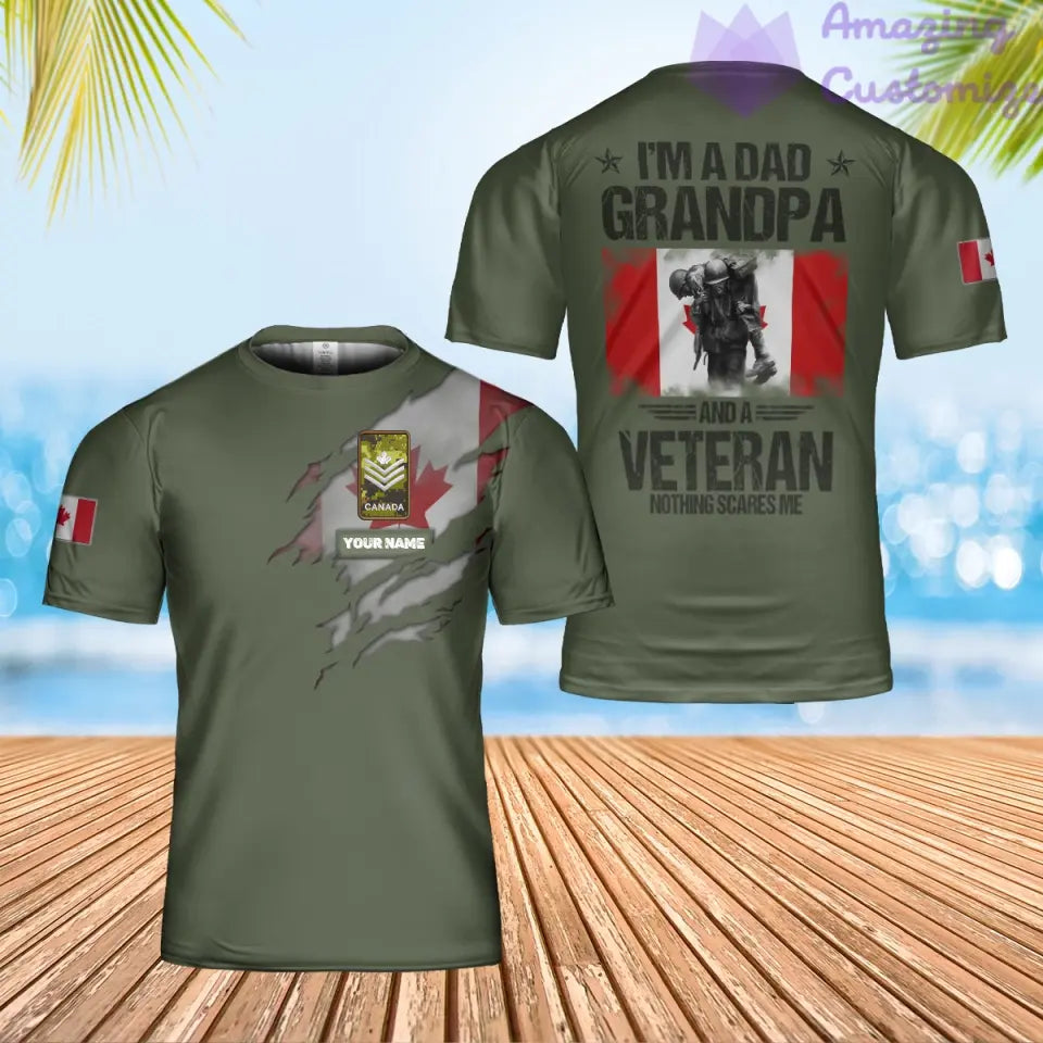 Personalized Canada Solider/ Veteran Camo With Name And Rank T-Shirt 3D Printed - 1686873601