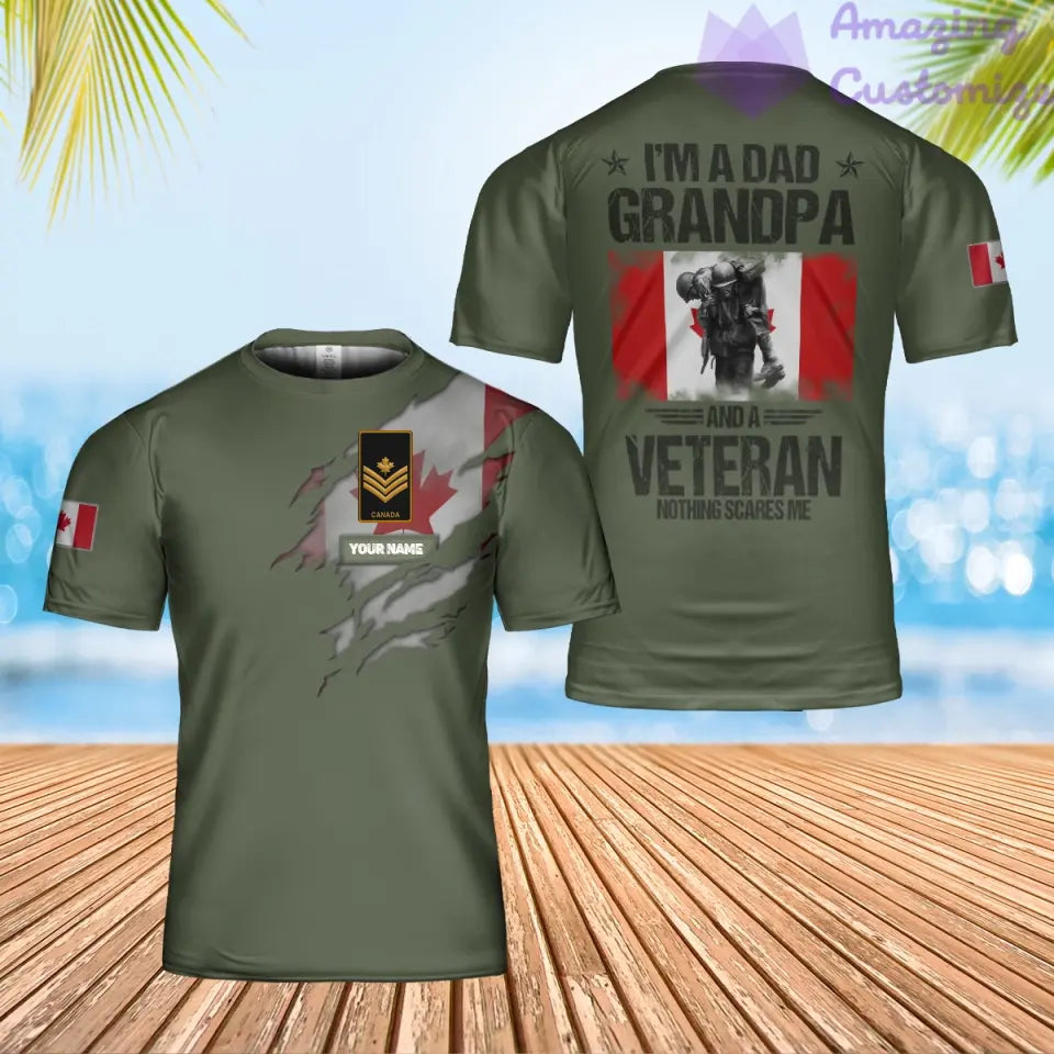 Personalized Canada Solider/ Veteran Camo With Name And Rank T-Shirt 3D Printed - 1686873601