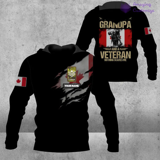 Personalized Canada Soldier/ Veteran Camo With Name And Rank Hoodie - 16868736