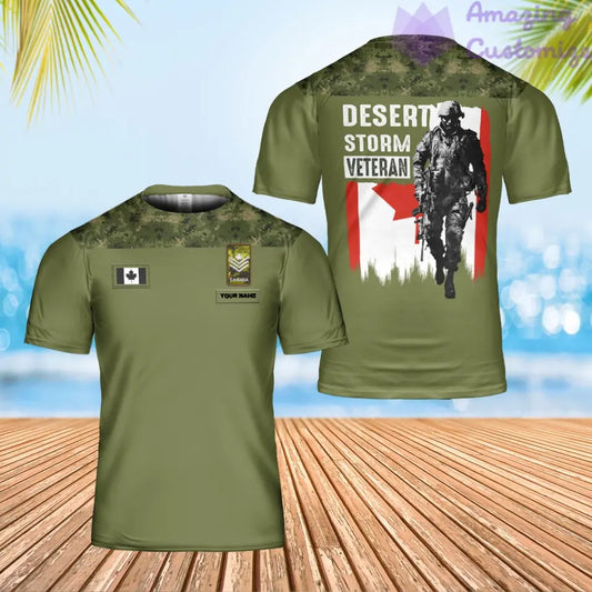 Personalized Canada Solider/ Veteran Camo With Name And Rank T-Shirt 3D Printed - 1687305603