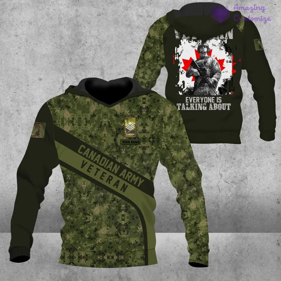 Personalized Canada Soldier/ Veteran Camo With Name And Rank Hoodie - 16873056