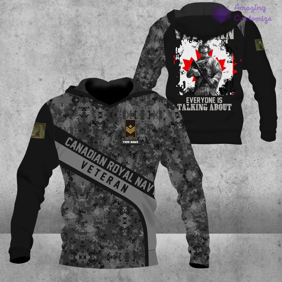 Personalized Canada Soldier/ Veteran Camo With Name And Rank Hoodie - 16873056