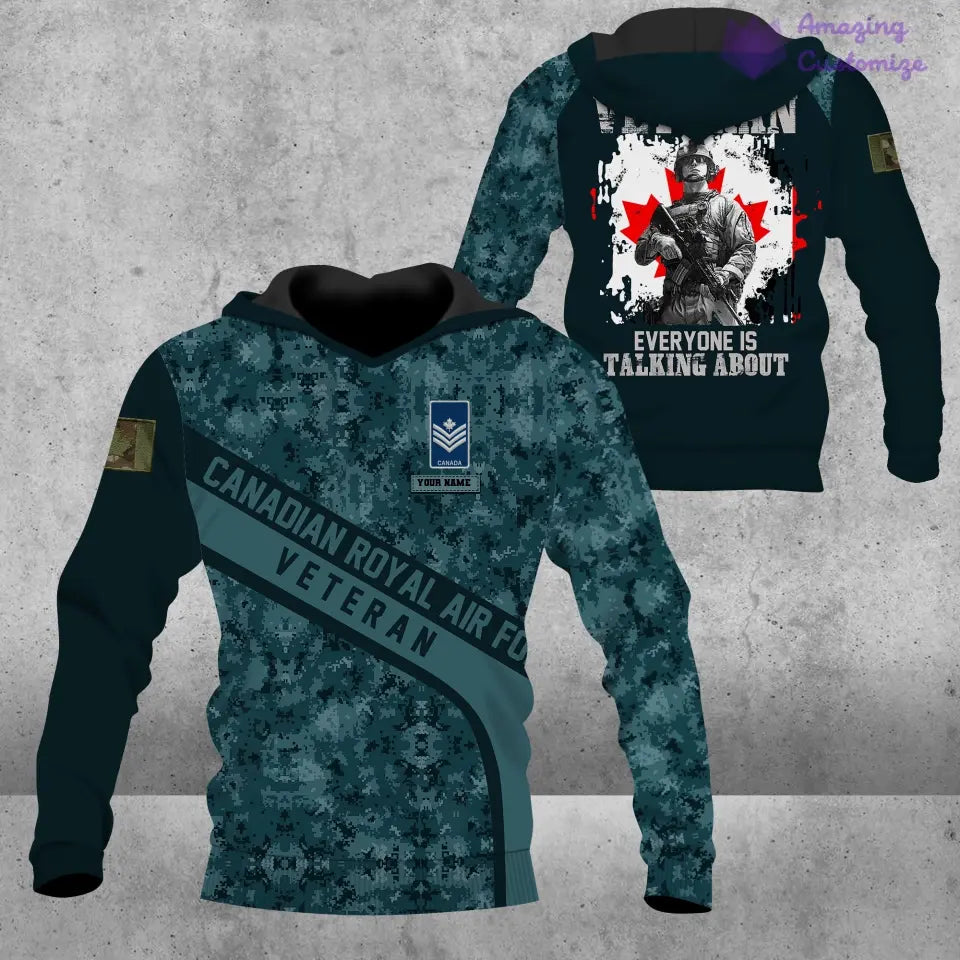 Personalized Canada Soldier/ Veteran Camo With Name And Rank Hoodie - 16873056