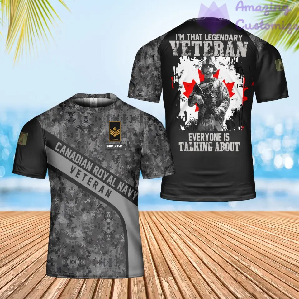 Personalized Canada Solider/ Veteran Camo With Name And Rank T-Shirt 3D Printed - 16873056