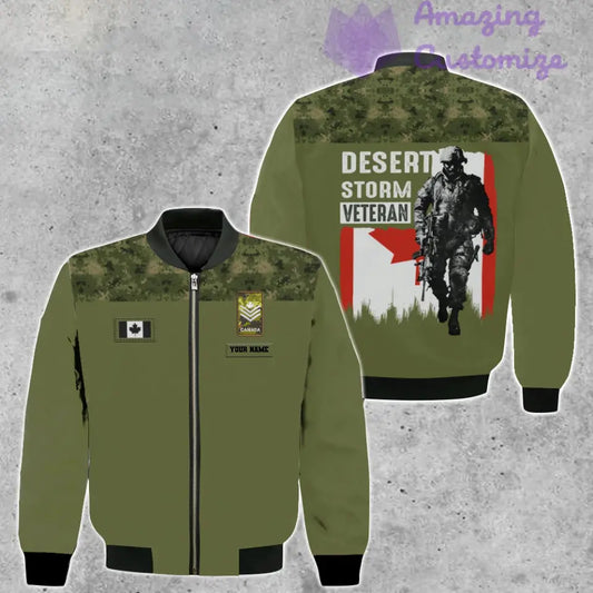 Personalized Canadian Soldier/ Veteran Camo With Name And Rank Bomber Jacket 3D Printed - 1687305603