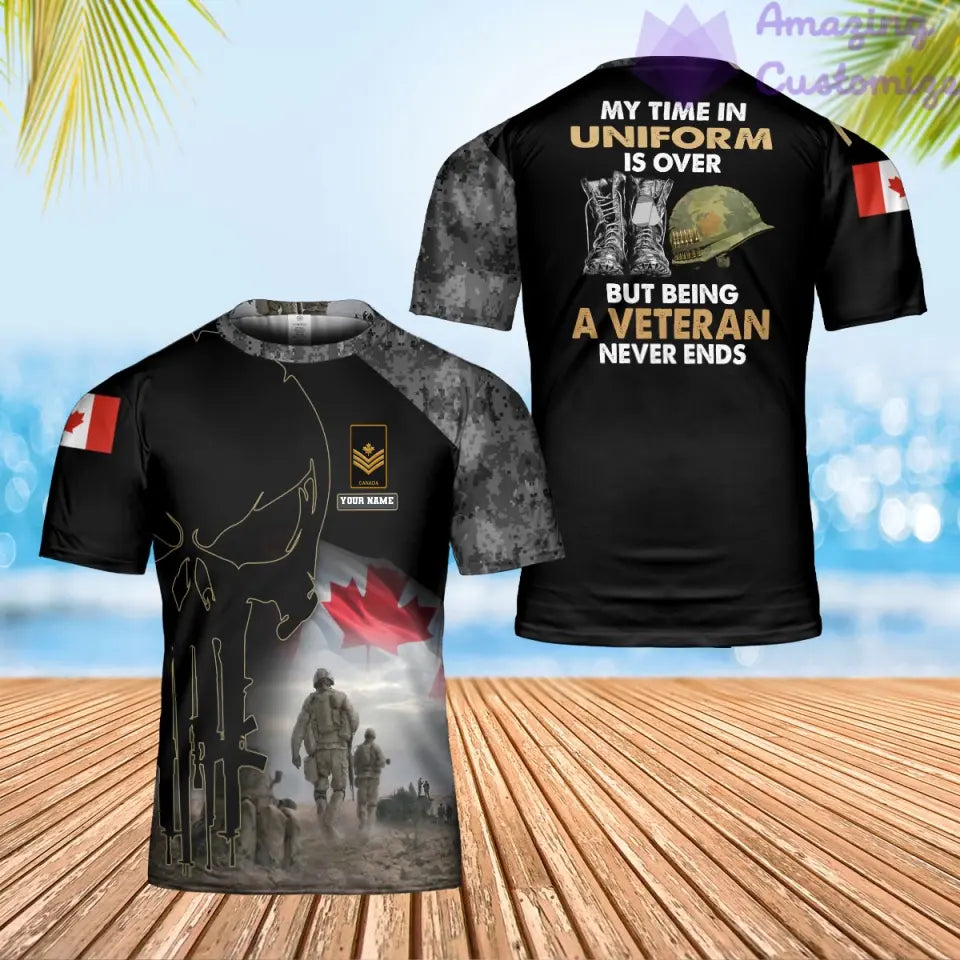 Personalized Canada Soldier/ Veteran Camo With Name And Rank T-Shirt 3D Printed - 16892928