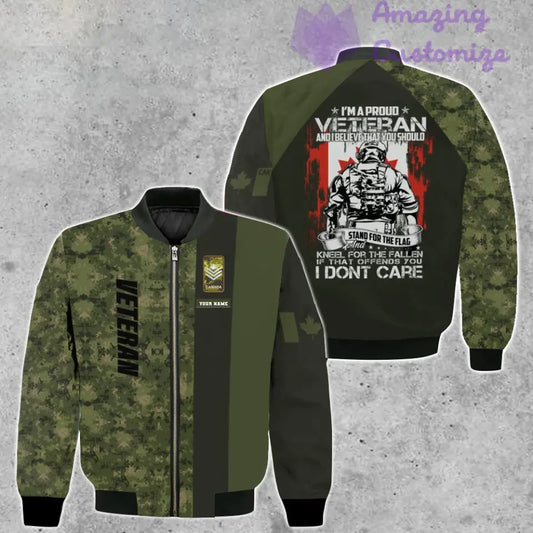 Personalized Canada Soldier/ Veteran Camo With Name And Rank Bomber Jacket 3D Printed - 1689120002