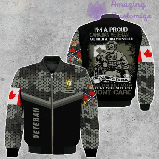 Personalized Canada Soldier/ Veteran Camo With Name And Rank Bomber Jacket 3D Printed - 16897248