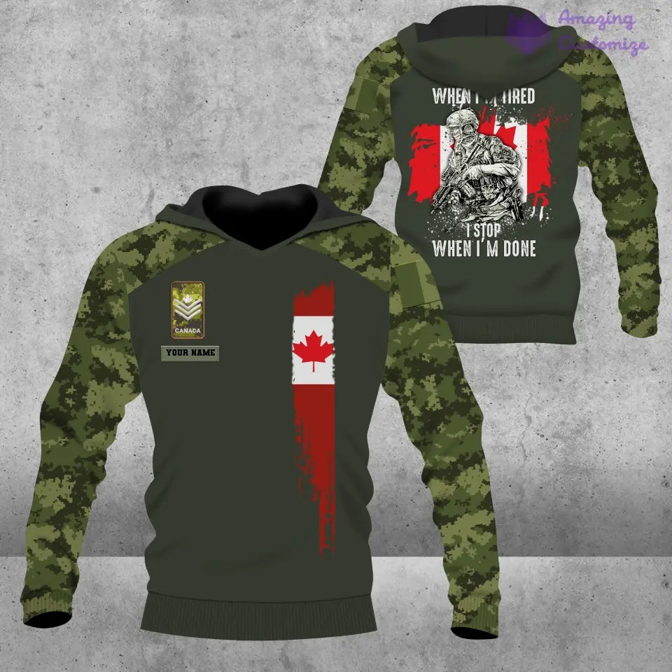 Personalized Canada Soldier/ Veteran Camo With Name And Rank Hoodie - 1686873602