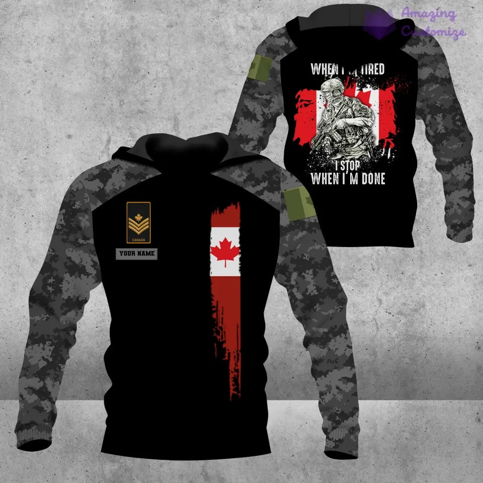 Personalized Canada Soldier/ Veteran Camo With Name And Rank Hoodie - 1686873602