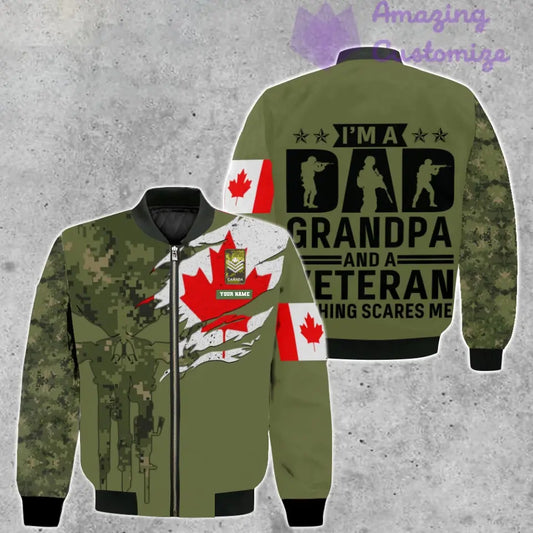 Personalized Canada Soldier/ Veteran Camo With Name And Rank Bomber Jacket 3D Printed - 16899840