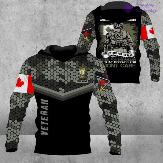 Personalized Canada Soldier/ Veteran Camo With Name And Rank Hoodie 3D Printed - 16897248