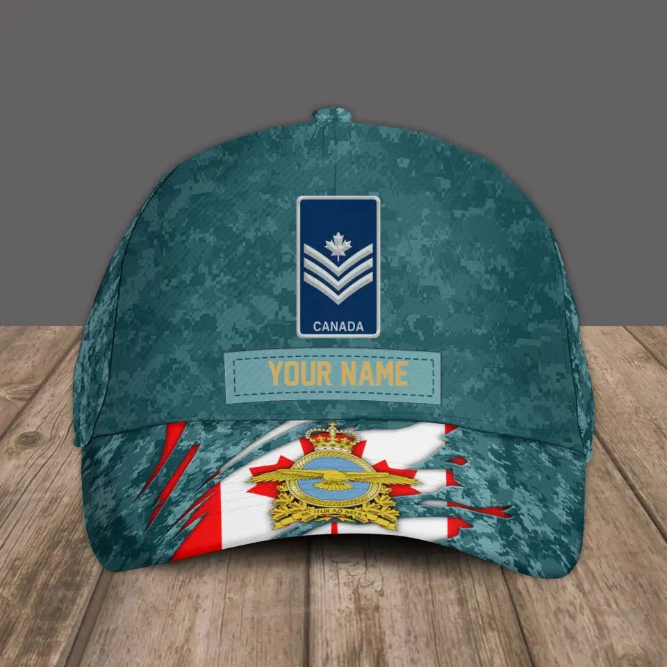 Personalized Rank And Name Canadian Soldier/Veterans Camo Baseball Cap - 16907616