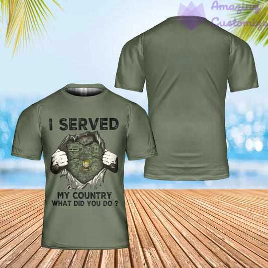 Personalized Canadian Soldier/ Veteran Camo With Name And Rank T-Shirt 3D Printed - I Served My Country - 16909344