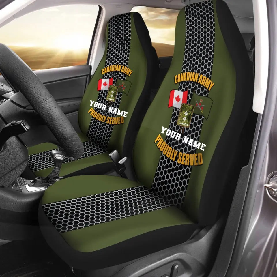 Personalized Canadian Soldier/ Veteran Camo With Name And Rank Car Seat Covers 3D Printed - 16916256