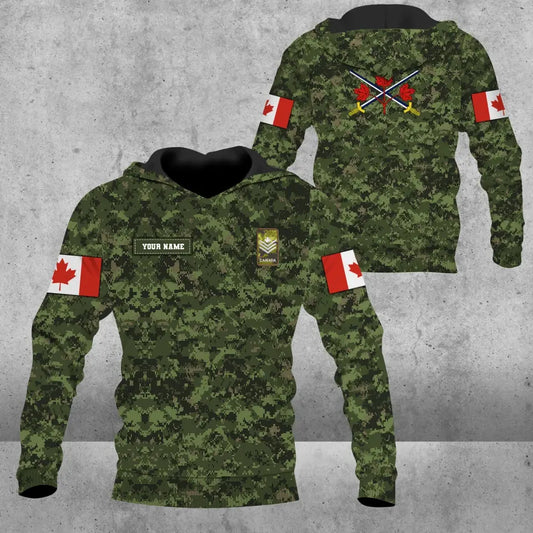 Personalized Canada Soldier/ Veteran Camo With Name And Rank Hoodie 3D Printed - 16922304