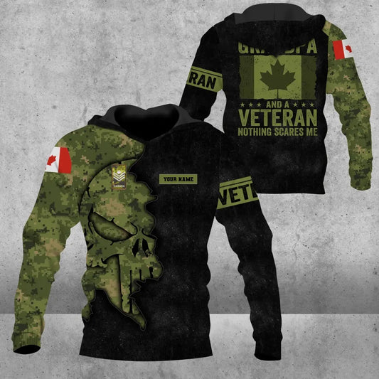 Personalized Canada Soldier/ Veteran Camo With Name And Rank Hoodie 3D Printed - 16921440