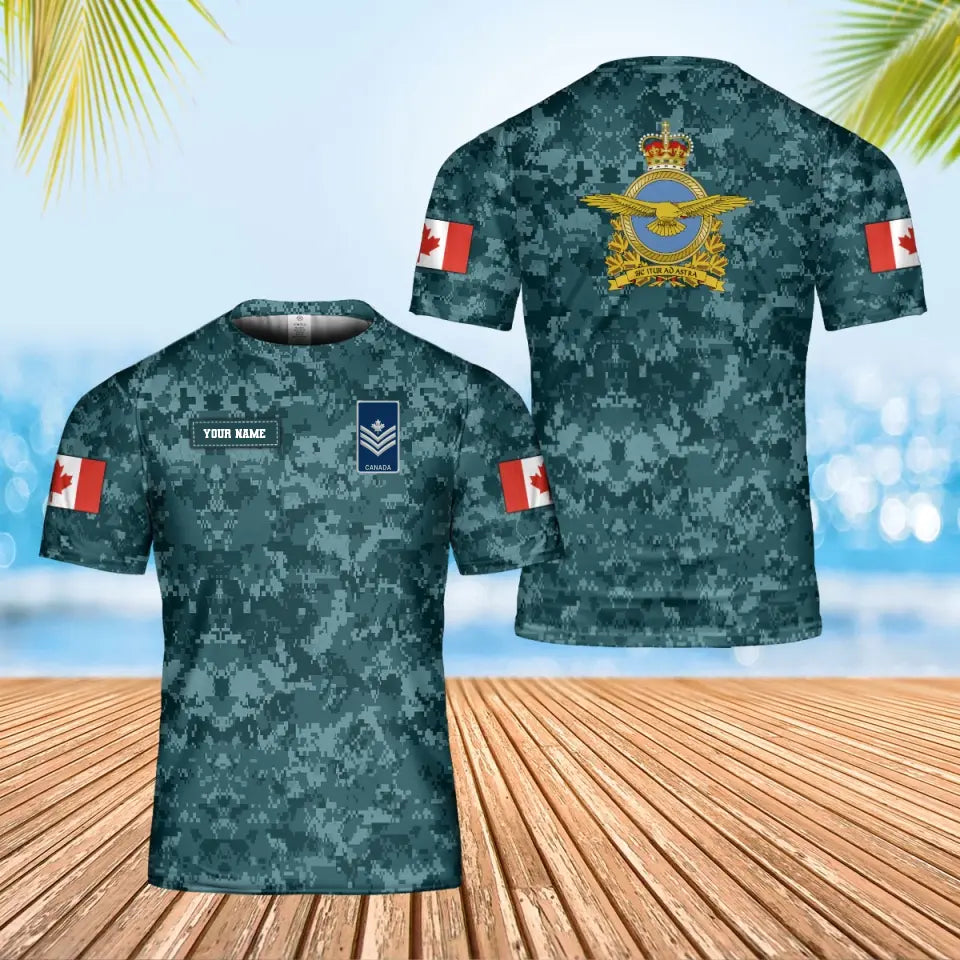 Personalized Canada Soldier/ Veteran Camo With Name And Rank T-Shirt 3D Printed - 16922304